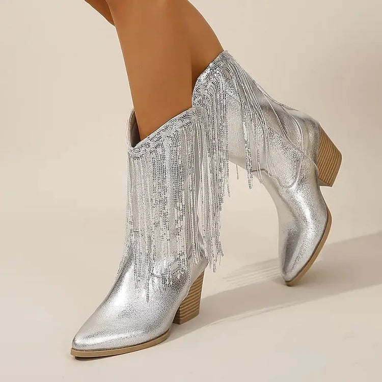 Westernstiefel mit Fransen