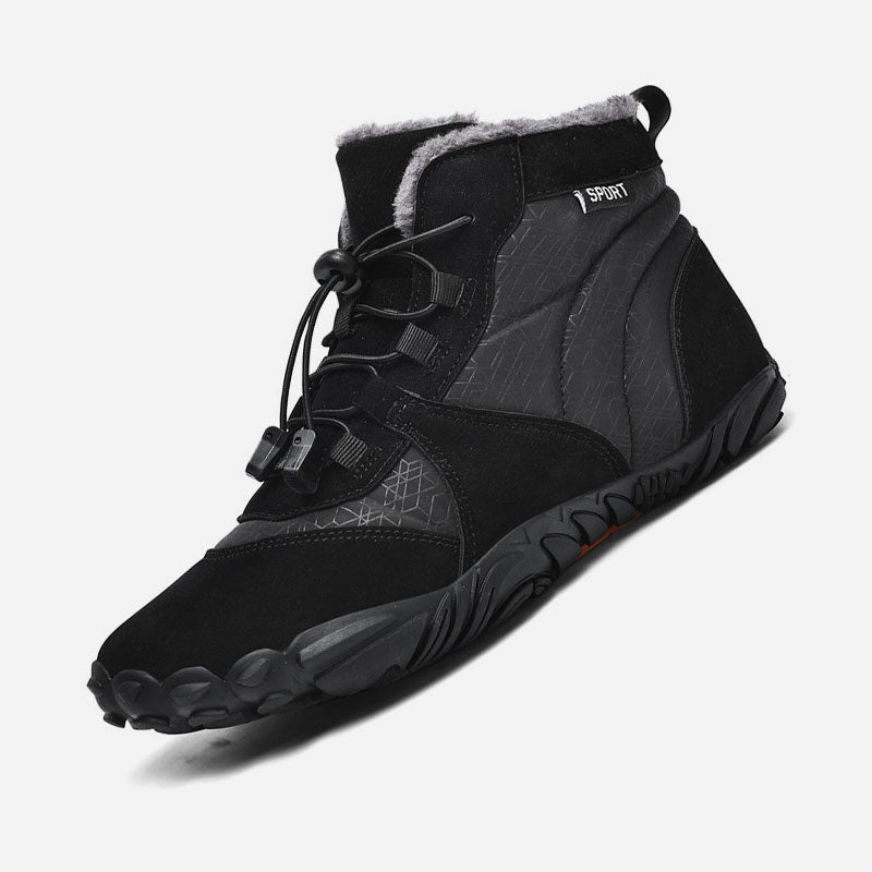 Herren Outdoor High-Top Baumwollschuhe Unisex Barfußschuhe Arbeitsschuhe Schneestiefel Warm Plus Samt Verdickte Mittelrohr Wanderwinterschuhe
