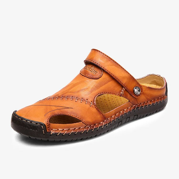 Herren Handgenähte Ledersandalen