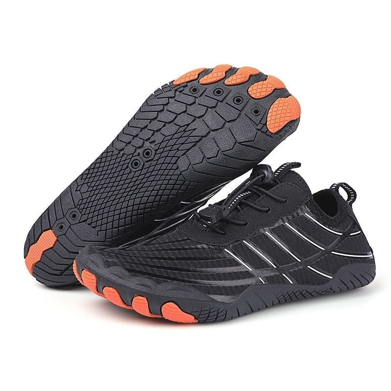 Rutschfeste orthopädische Barfußschuhe für breite Füße - Schwarz