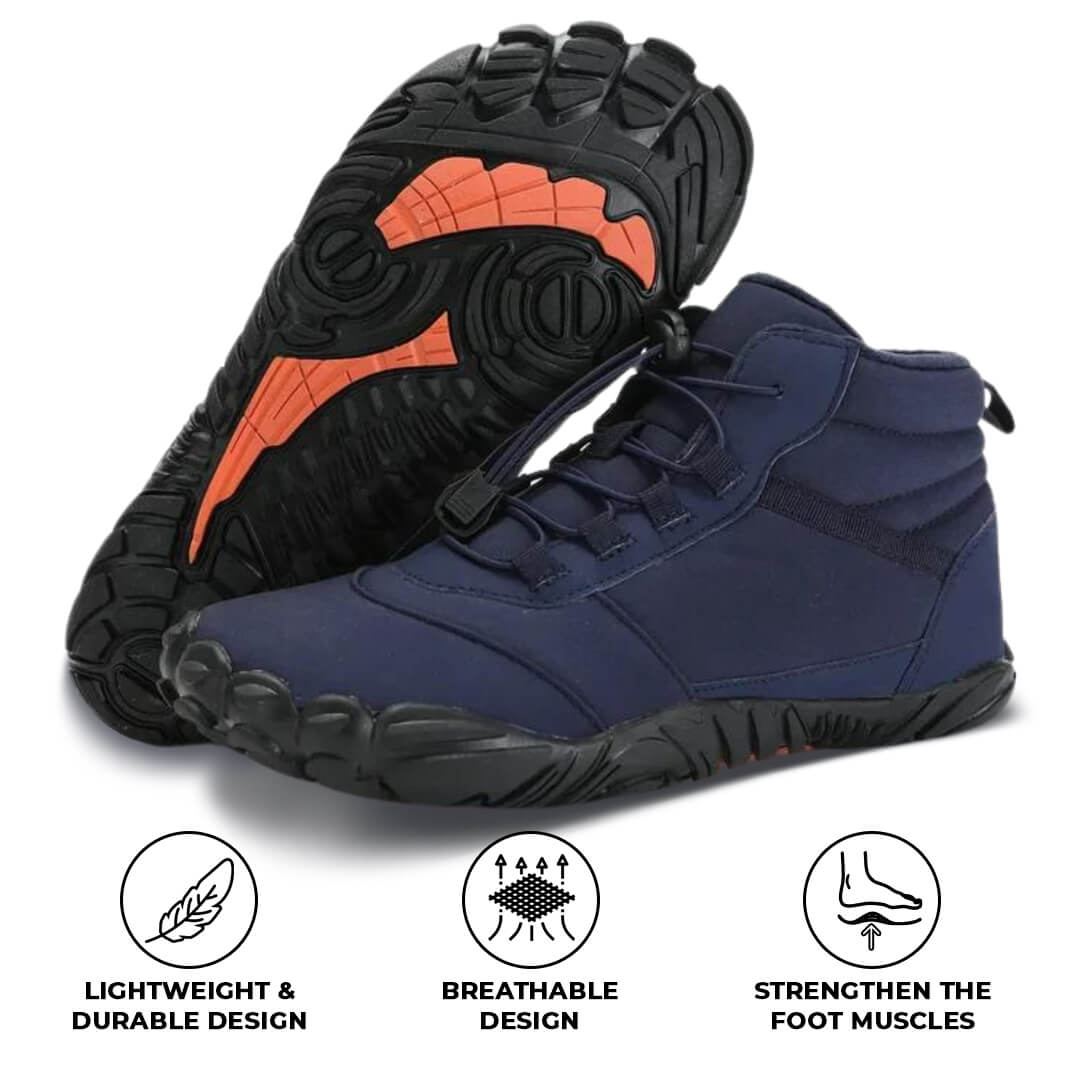 Rutschfeste und wasserdichte Barfuß-Orthopädieschuhe für den Winter - Blau