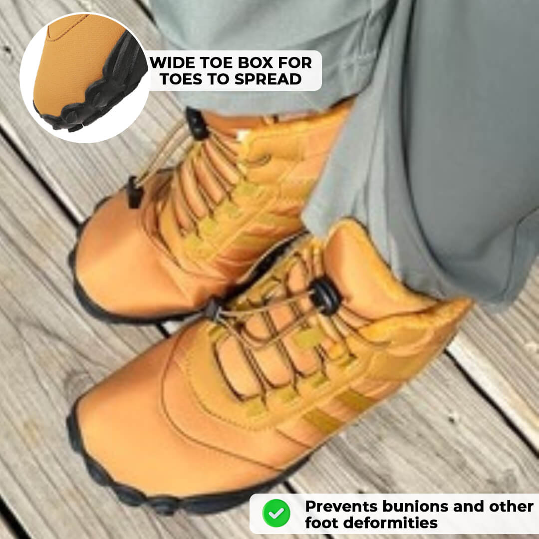 Rutschfeste wasserdichte Barfuß Winter Orthesenschuhe - Braun