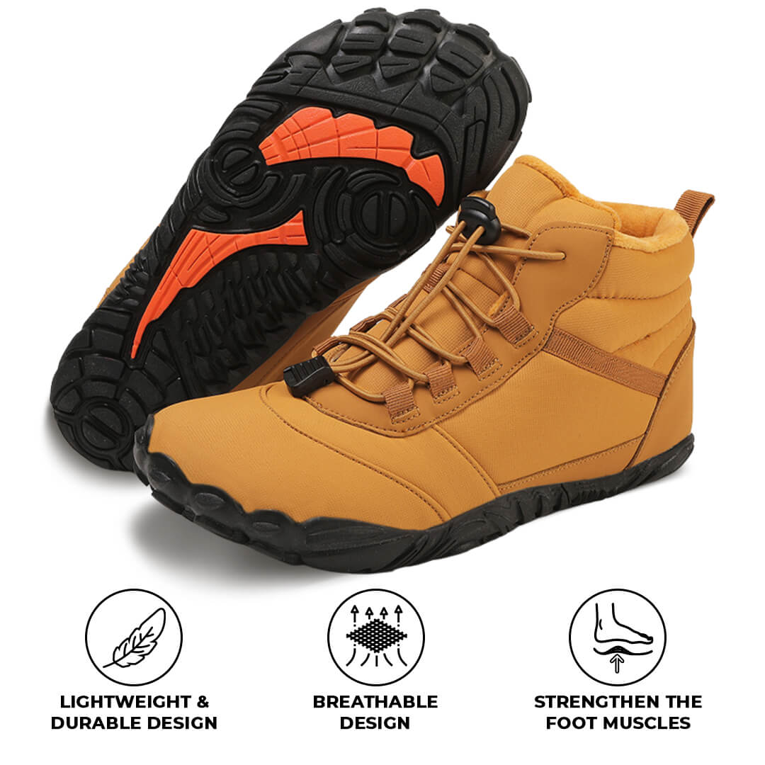 Rutschfeste wasserdichte Barfuß Winter Orthesenschuhe - Braun