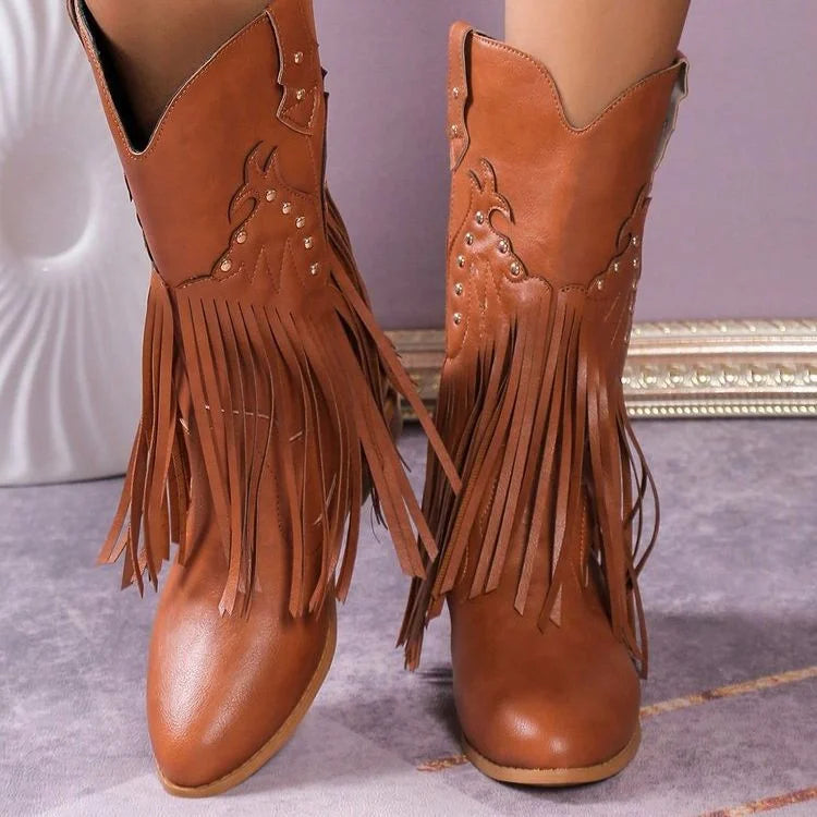 Westernstiefel mit Fransen