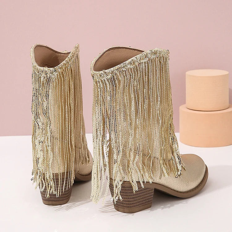 Westernstiefel mit Fransen