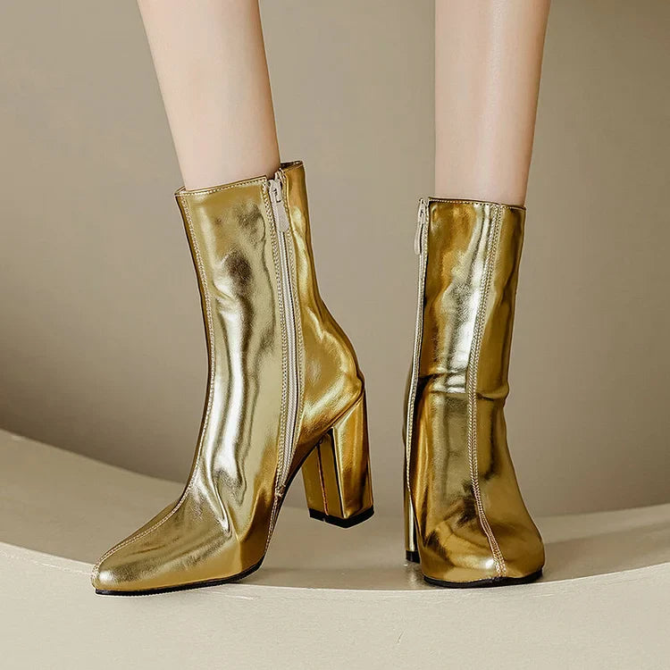 Damen-Stiefeletten in Gold-Metallic