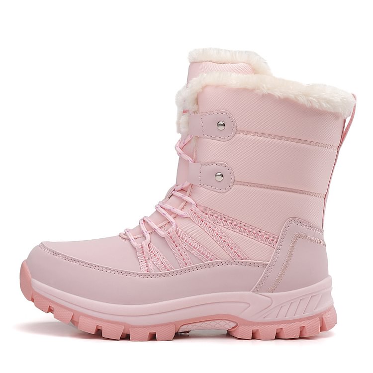 Damen Anti-Rutsch-Fell Warme wasserdichte Schneestiefel Mitte Der Wade