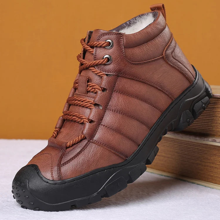 Winterstiefel – Wasserdichte pelzgefütterte Lederstiefel für Herren