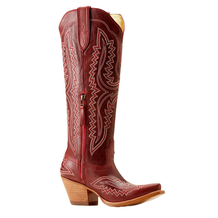 Bestickte Westernstiefel mit Blockabsatz und niedrigem Absatz