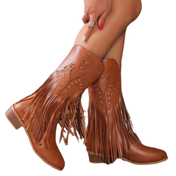 Westernstiefel mit Fransen