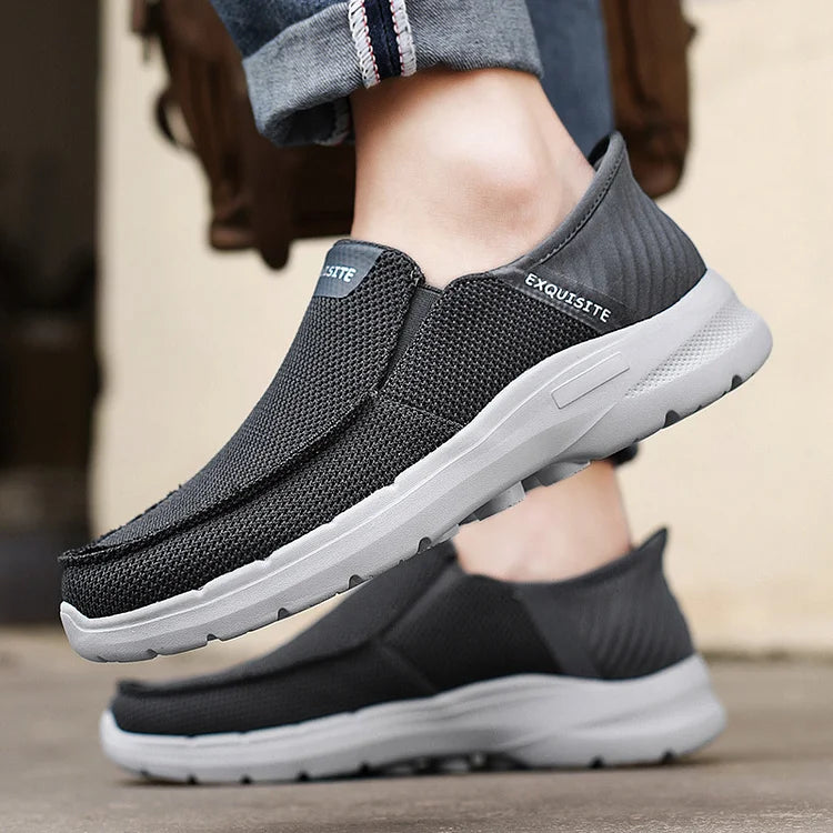 Step Ease Slip-On Wanderschuhe Canvas-Loafer