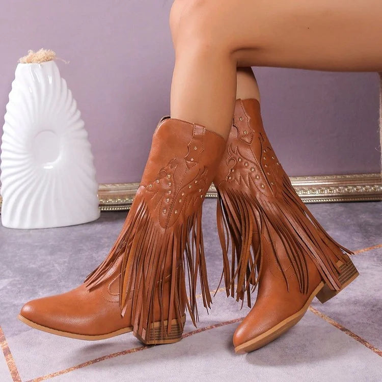 Westernstiefel mit Fransen