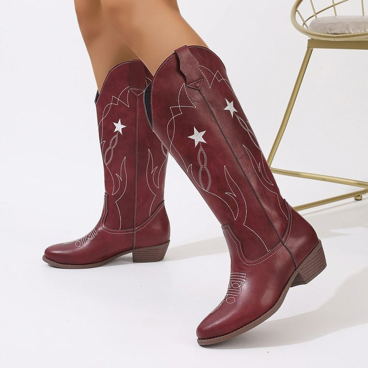 Cowboystiefel mit Sternstickerei