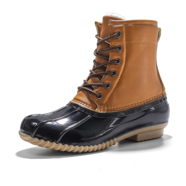 Damen Winter Retro Warm Plüsch Imitation Ente Schneestiefel