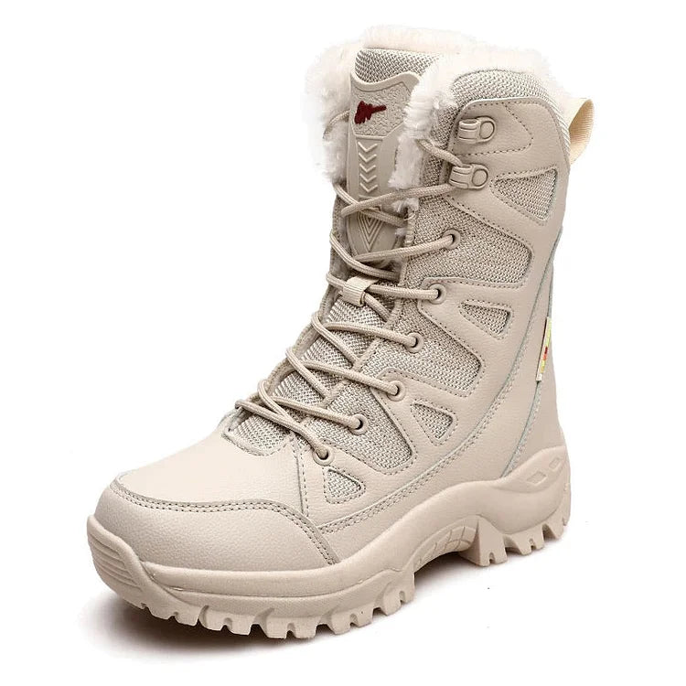 Verdickte Samt-High-Top-Wanderschneestiefel