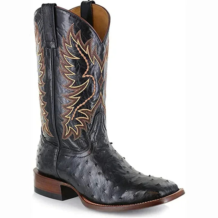 Westernstiefel im Vintage-Look für Herren – Mit breiter eckiger Zehenform