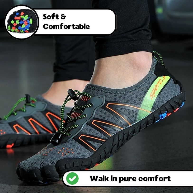 Bequeme orthopädische Barfußschuhe - Grau