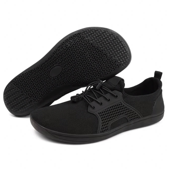 Orthopädische Barfußschuhe mit griffiger Sohle – Schwarz
