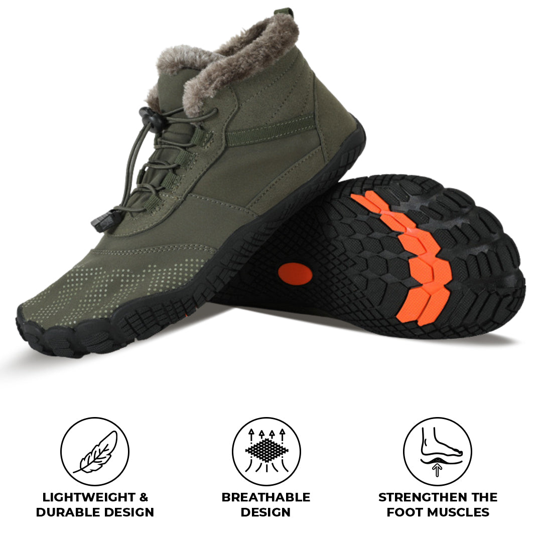 Rutschfeste und wasserdichte Barfuß-Orthopädieschuhe für den Winter - Grün