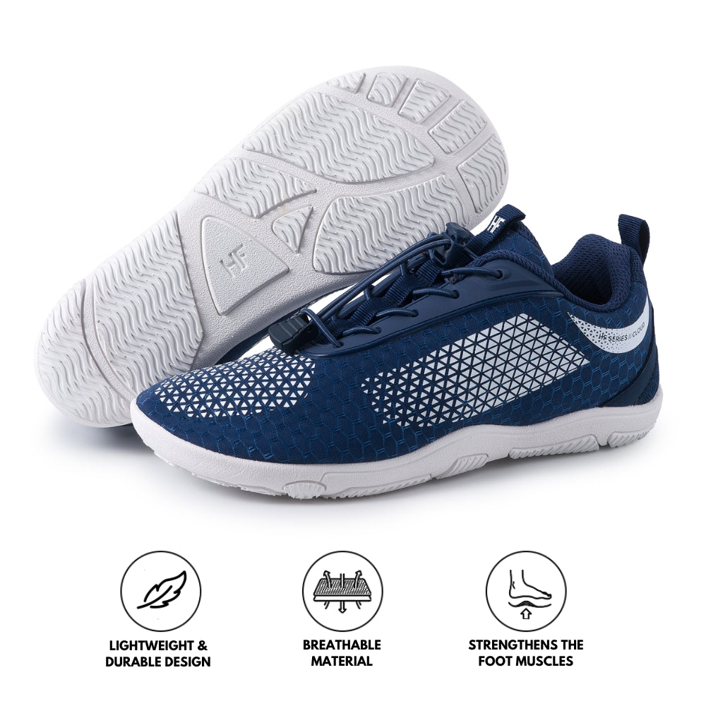Ergonomische und stützende Barfuß-Wanderschuhe – Blau