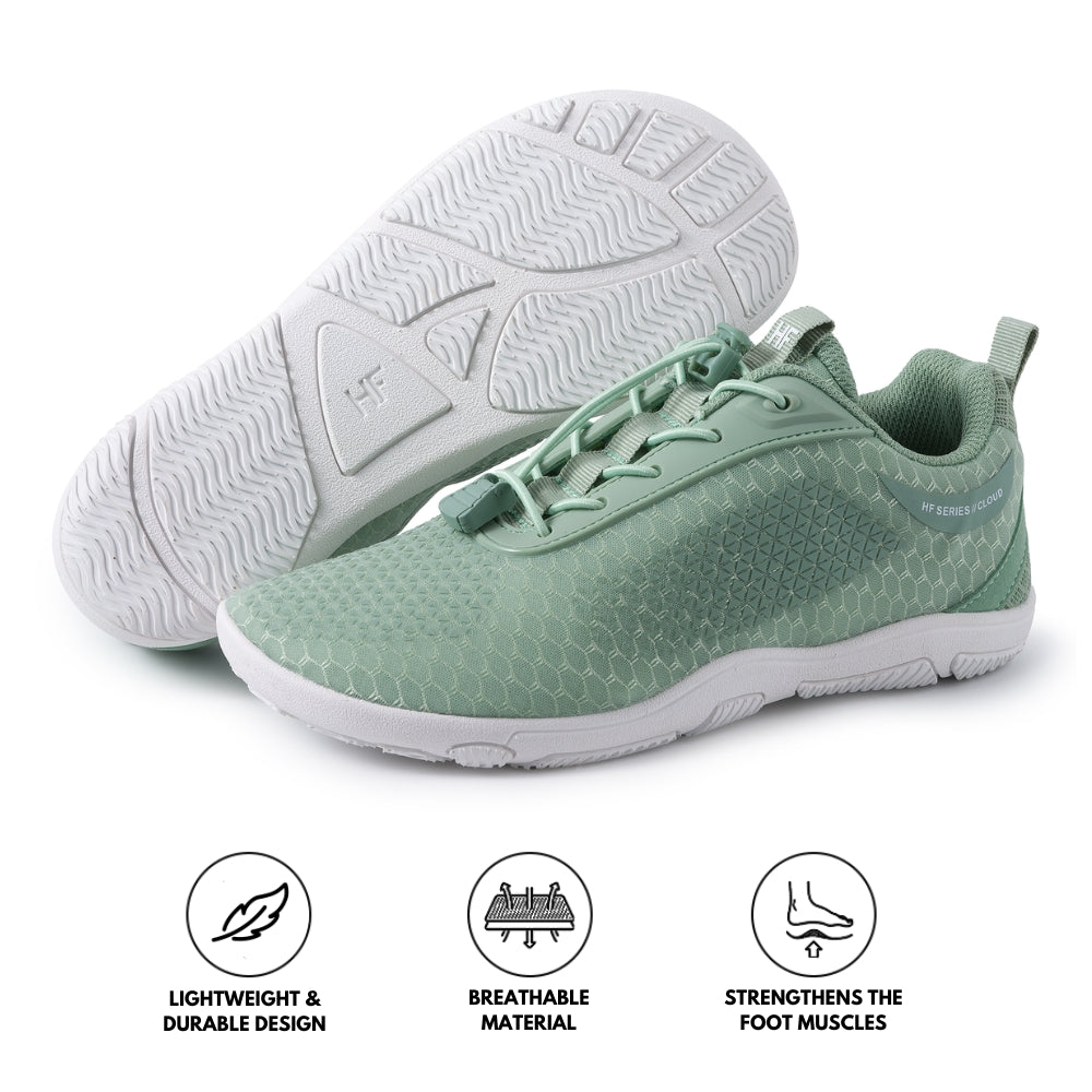 Ergonomische und stützende Barfuß-Wanderschuhe – Grün