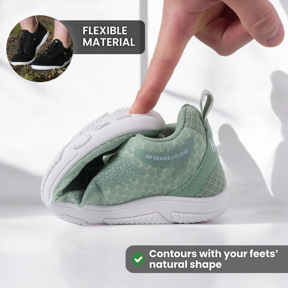 Ergonomische und stützende Barfuß-Wanderschuhe – Grün