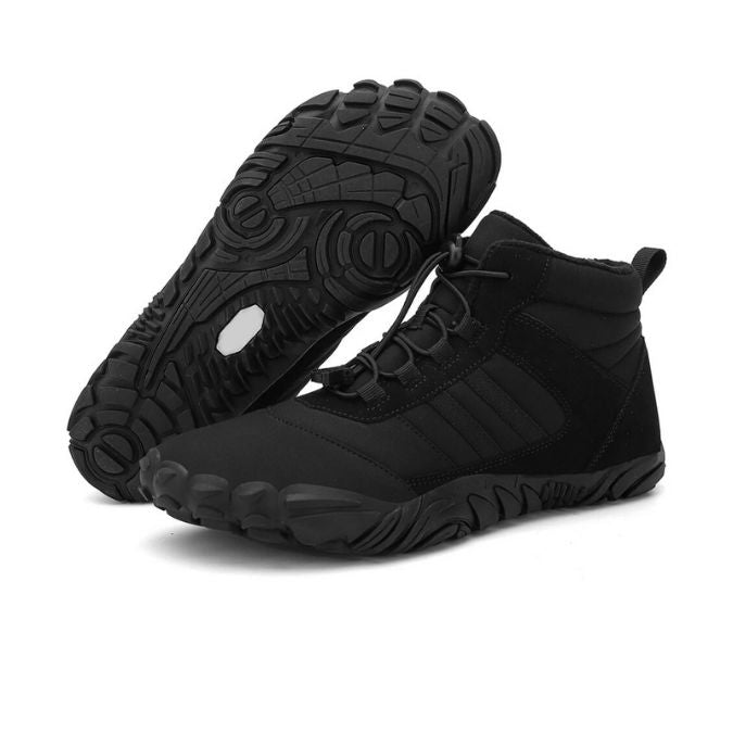 Rutschfeste wasserdichte Barfuß Einlegesohlen Winterschuhe - Schwarz