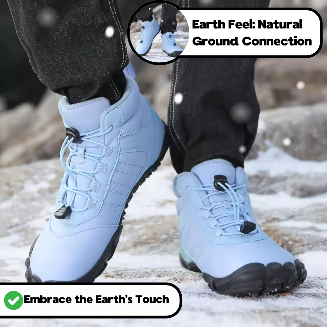 Rutschfeste wasserdichte Barfuß-Orthopädieschuhe für den Winter - Blau