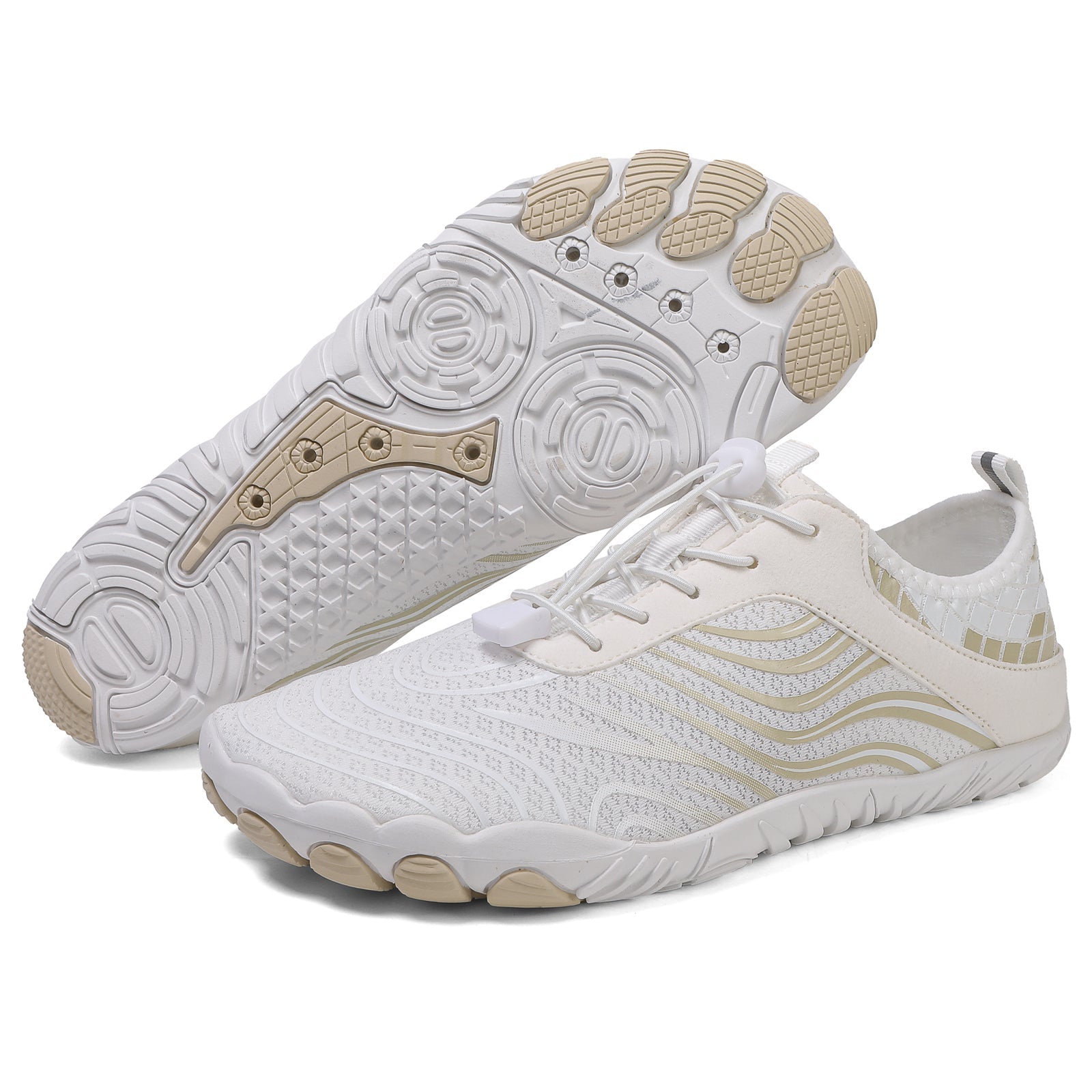 Rutschfeste Barfuß-Orthopädieschuhe - Weißgold