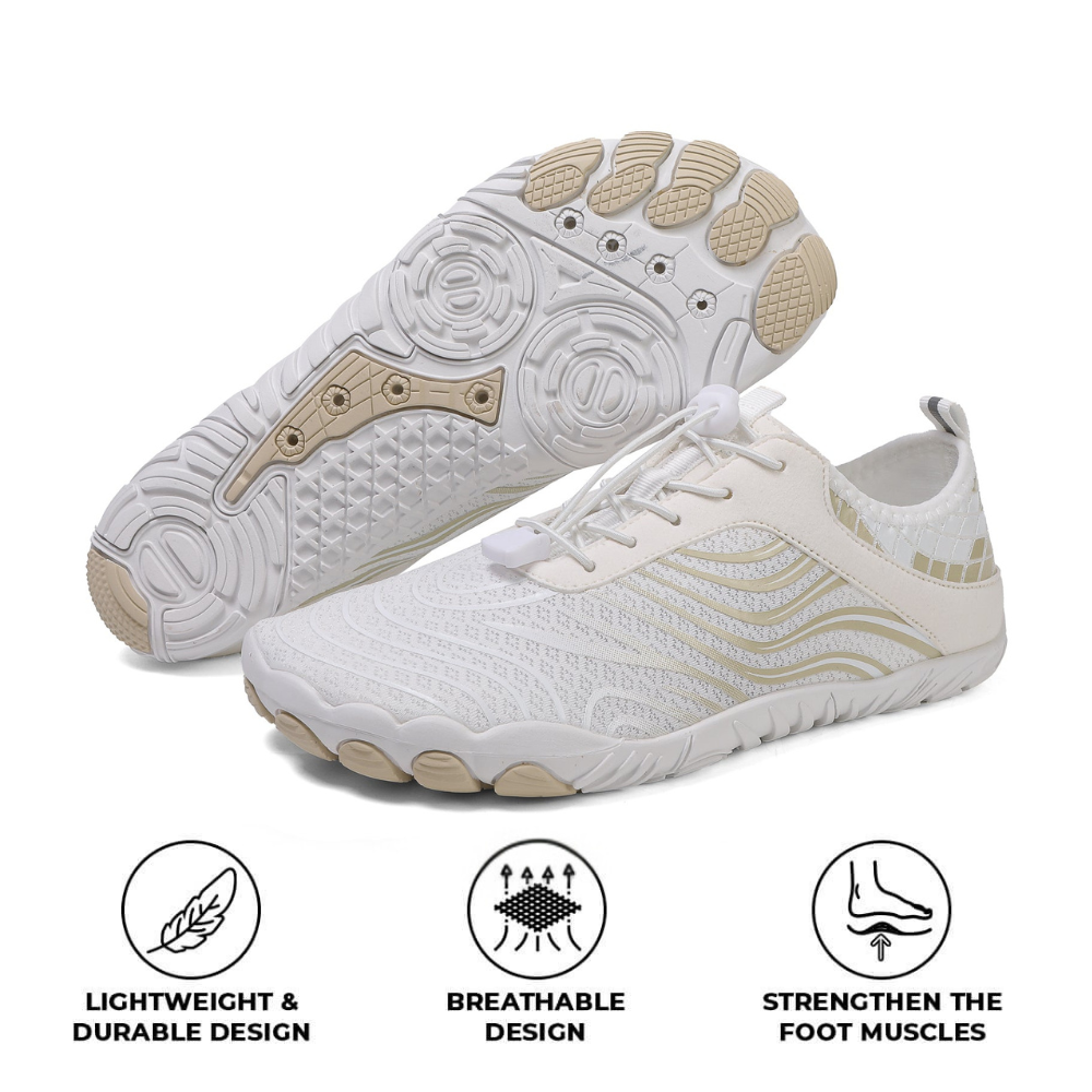 Rutschfeste Barfuß-Orthopädieschuhe - Weißgold