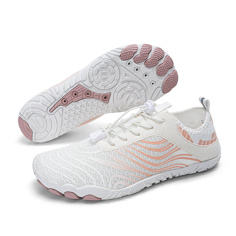 Rutschfeste Barfuß-Orthopädieschuhe - Weiß Rosa