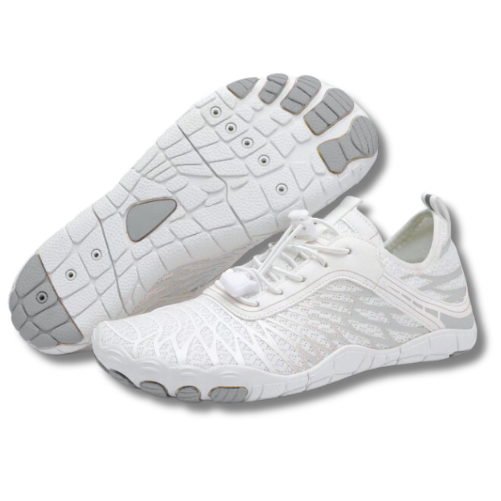Rutschfeste Barfuß-Orthopädieschuhe - Weiß Grau