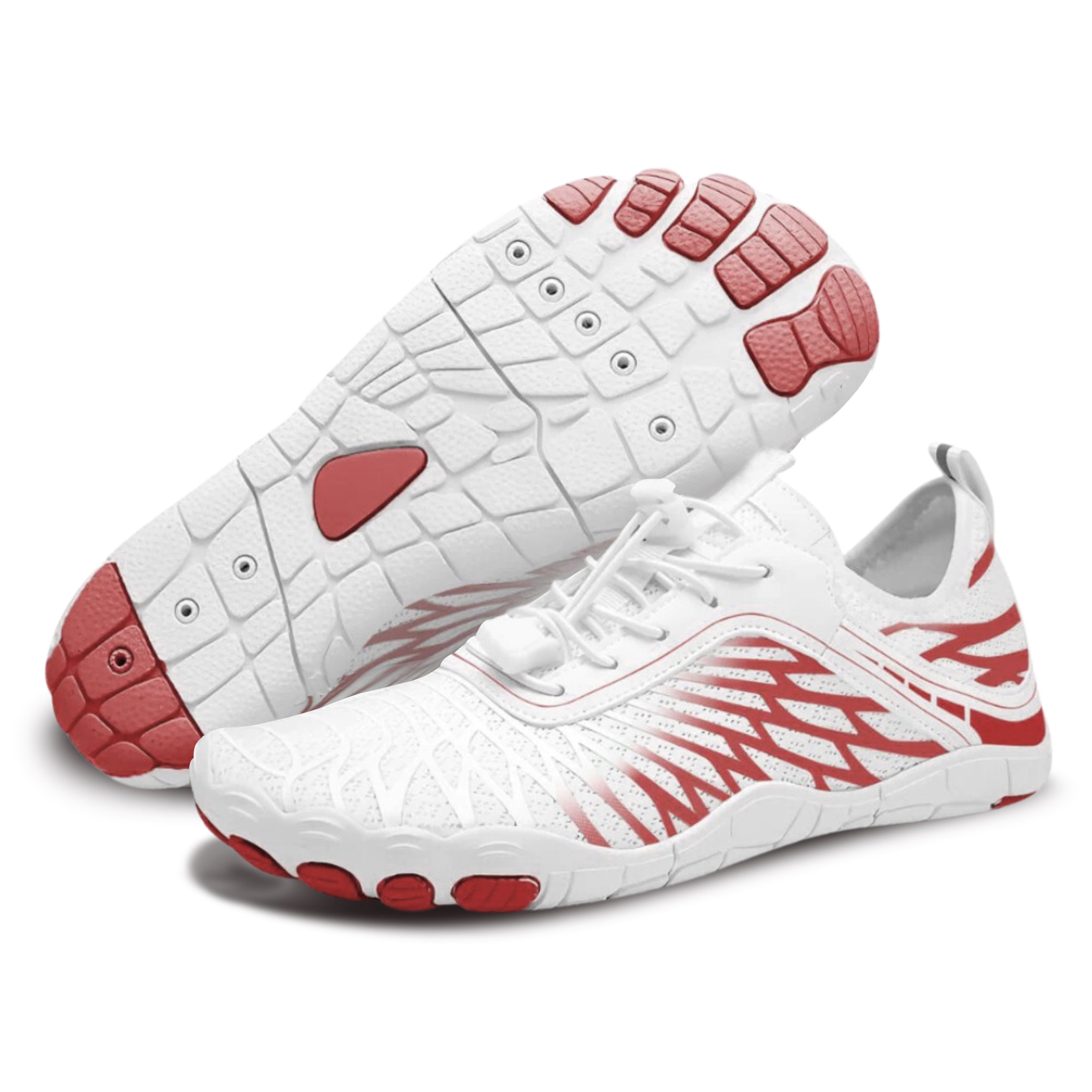 Rutschfeste Barfuß-Orthopädieschuhe für den Sommer - Weiß Rot