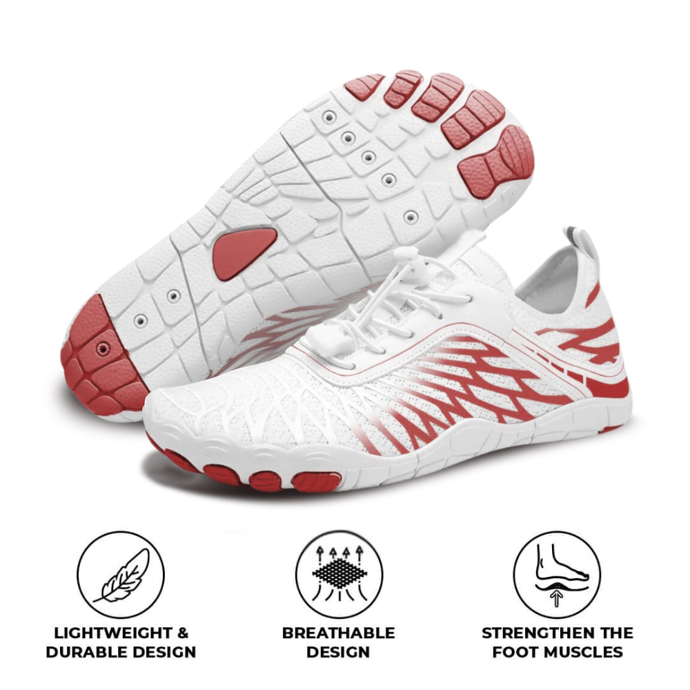 Rutschfeste Barfuß-Orthopädieschuhe für den Sommer - Weiß Rot