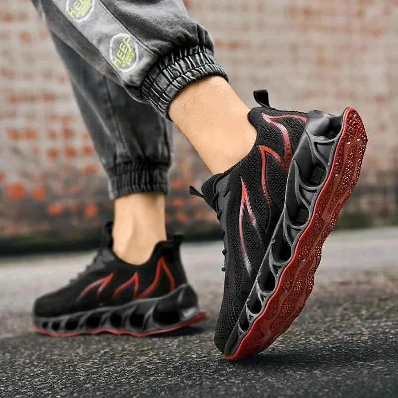 Herren Orthopädische Schuhe Walking Laufschuhe - Schwarz Rot
