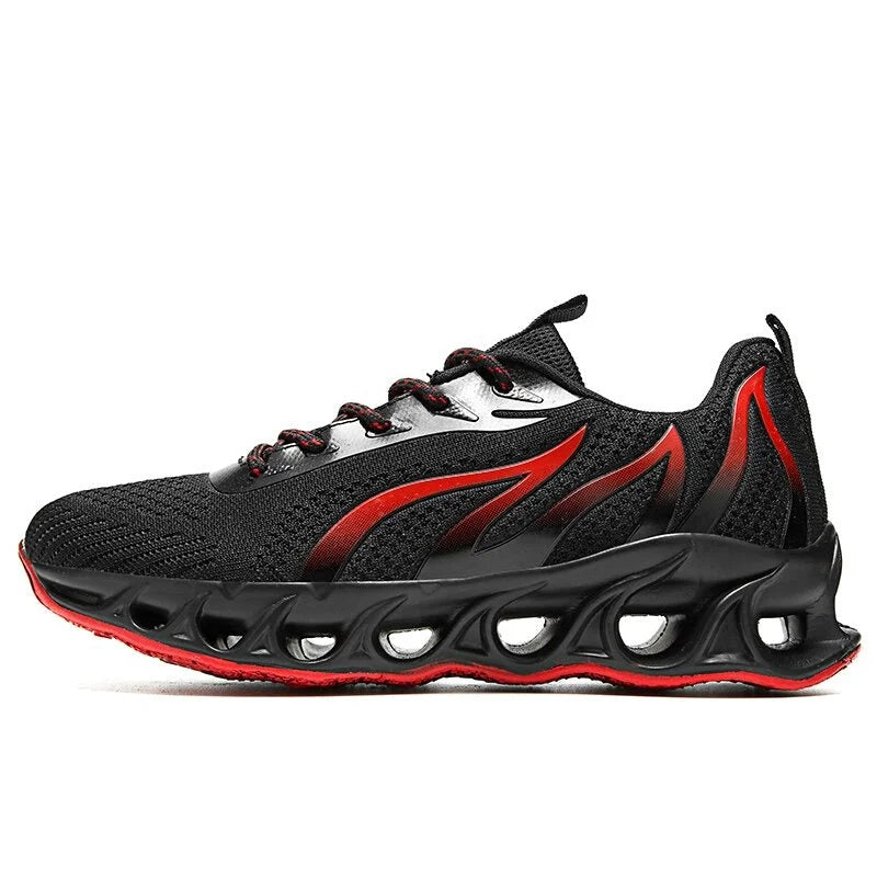 Herren Orthopädische Schuhe Walking Laufschuhe - Schwarz Rot