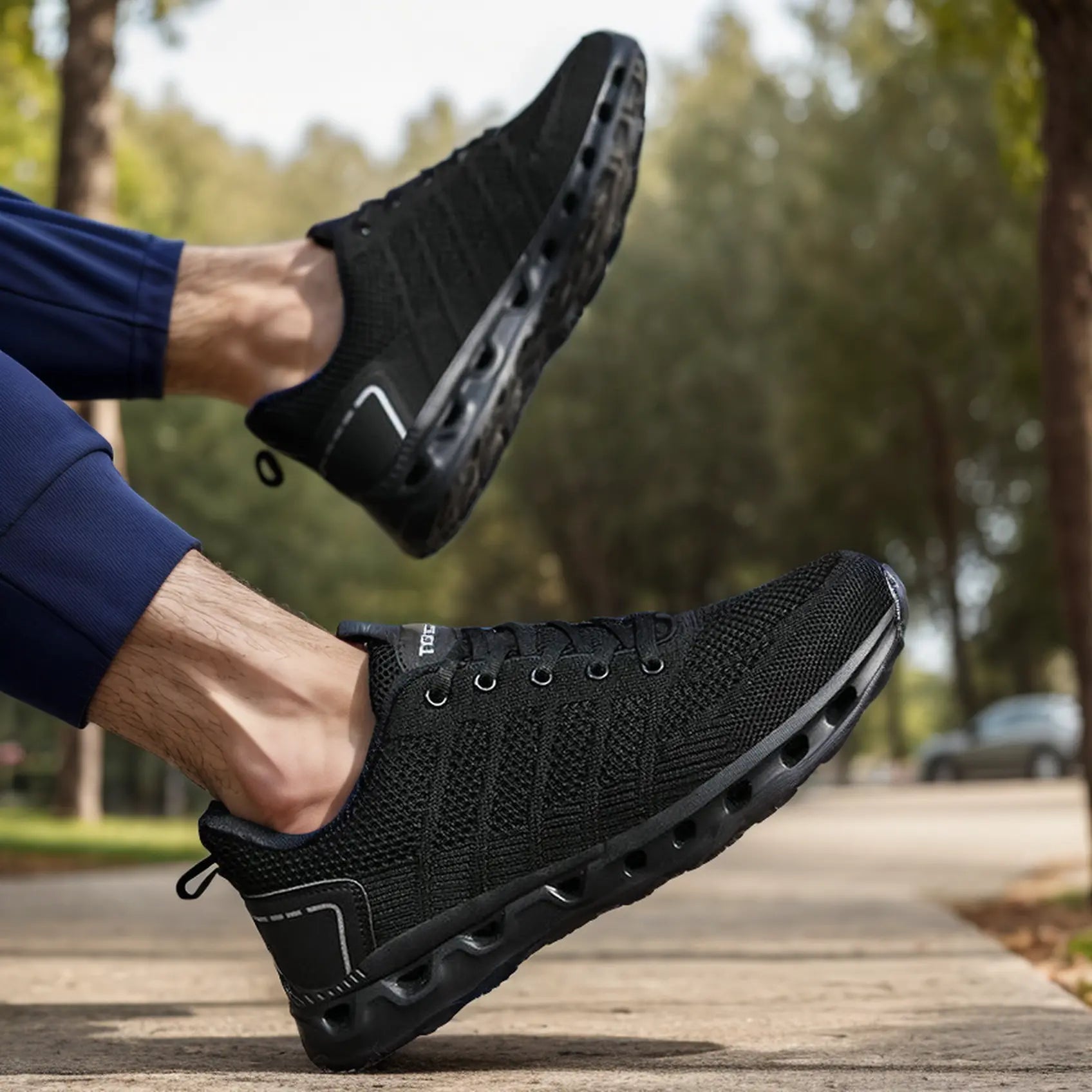 Orthopädische Schuhe für Herren Walking Athletic Sneakers - Schwarz