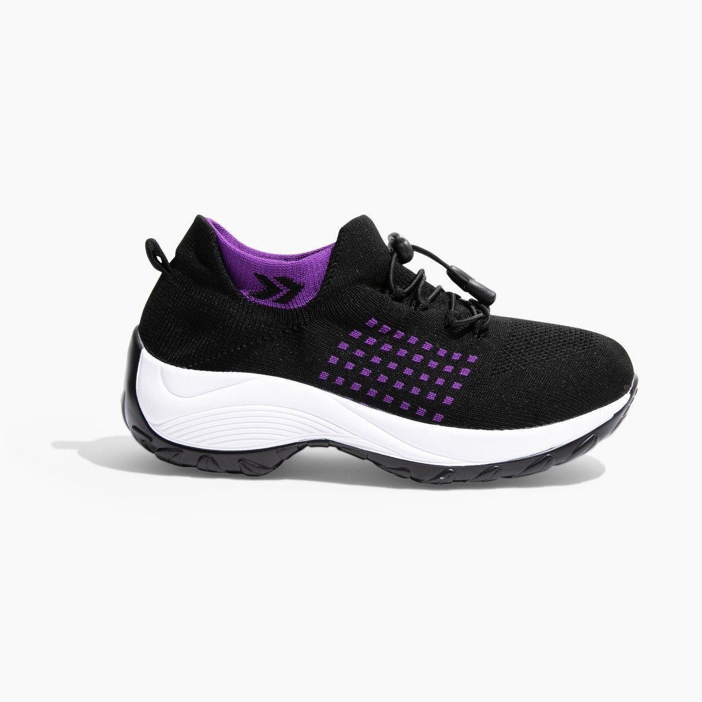 Orthopädische Schuhe mit rutschfester Stretch-Polsterung - Schwarz Lila