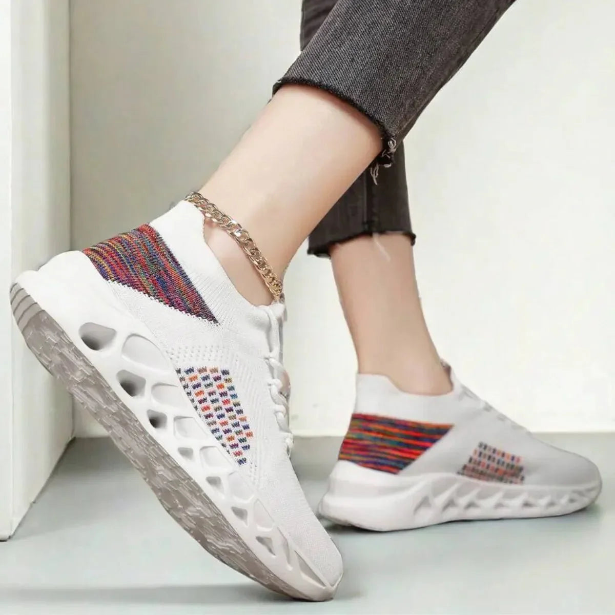 Leichte Sommer-Sneakers für Herren bequem atmungsaktiv Mesh Sportschuhe mit weicher Sohle lässige Wanderschuhe