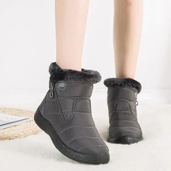 Damen Winterstiefeletten mit Fellfutter und wasserdichtem Knöchelriemen