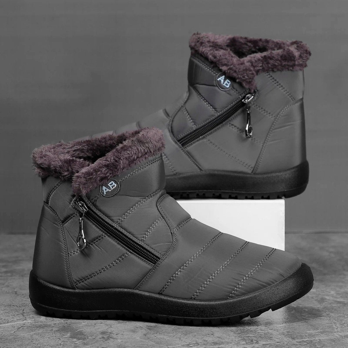 Damen Winterstiefeletten mit Fellfutter und wasserdichtem Knöchelriemen