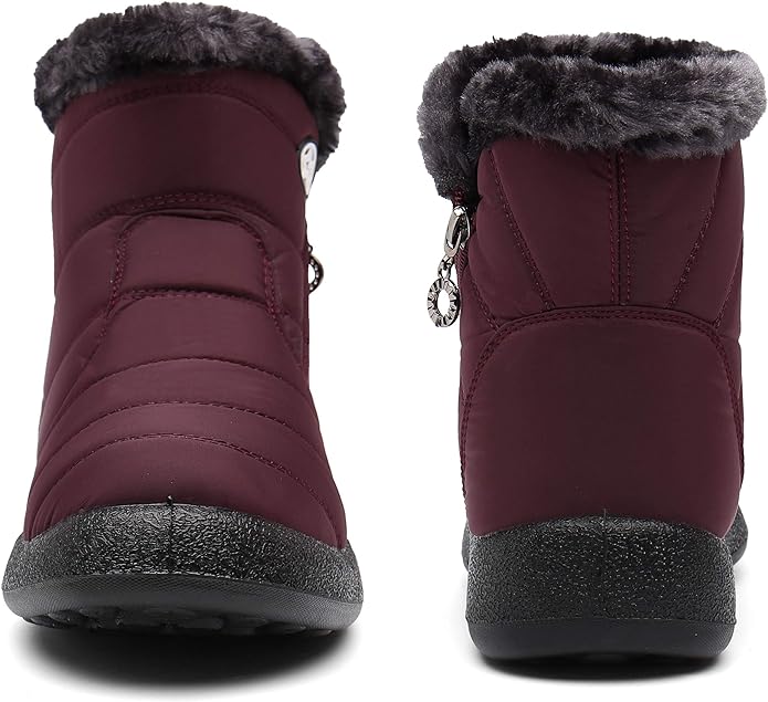Damen Winterstiefeletten mit Fellfutter und wasserdichtem Knöchelriemen