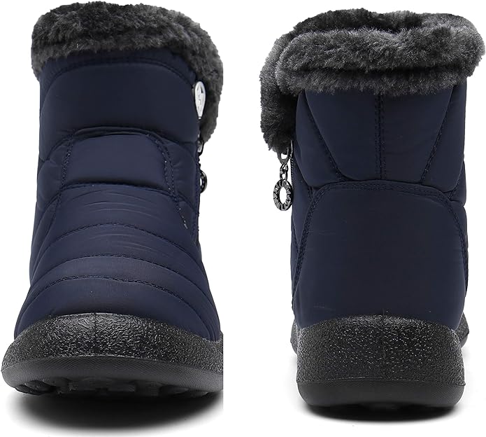 Damen Winterstiefeletten mit Fellfutter und wasserdichtem Knöchelriemen