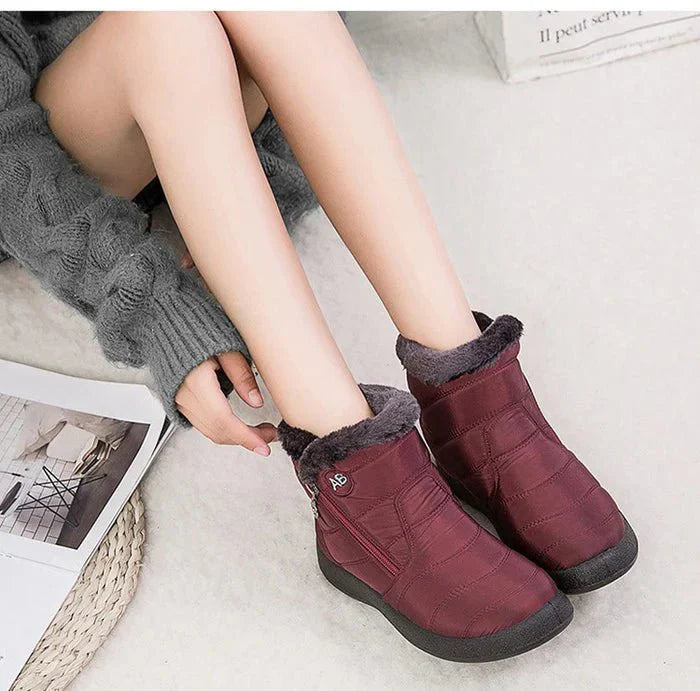 Damen Winterstiefeletten mit Fellfutter und wasserdichtem Knöchelriemen