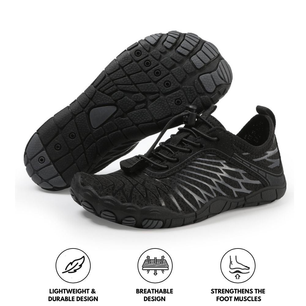 Weiche und flexible Barfuß-Wanderschuhe - Schwarz