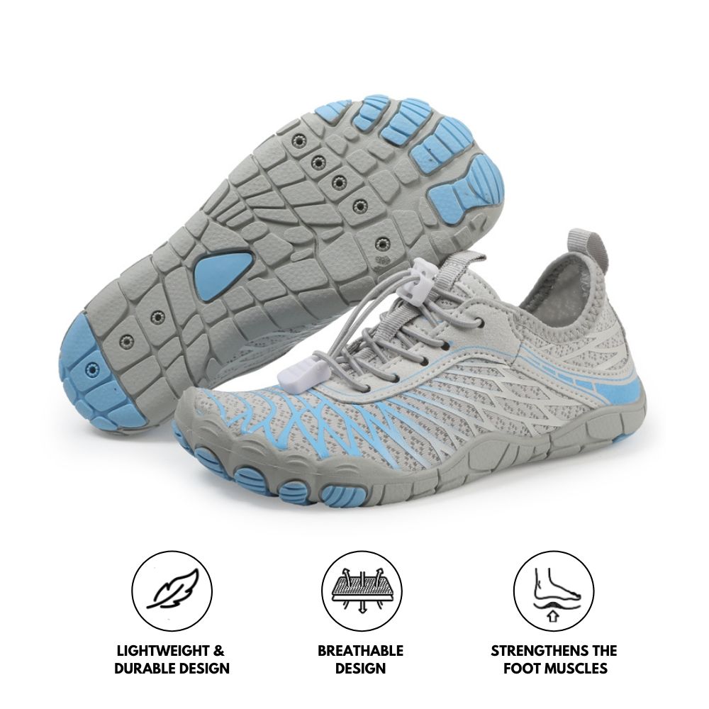 Weiche und flexible Barfuß-Wanderschuhe - Grau