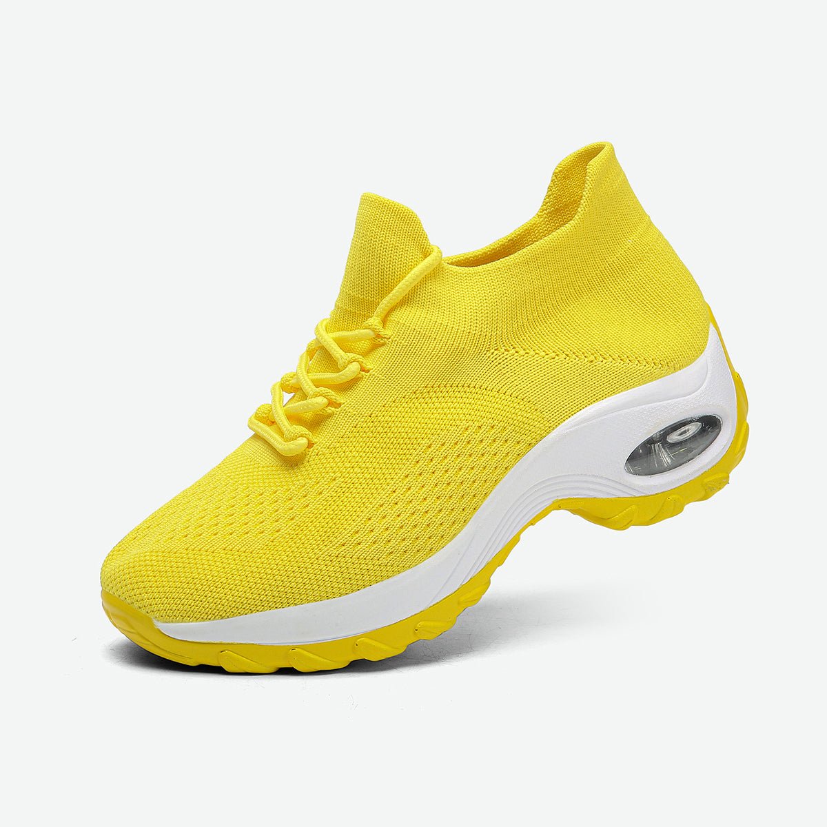 Damen Keilabsatz Plateau Sneaker Mode Casual Sportschuhe Atmungsaktive Mesh Luftpolster Laufschuhe für Damen