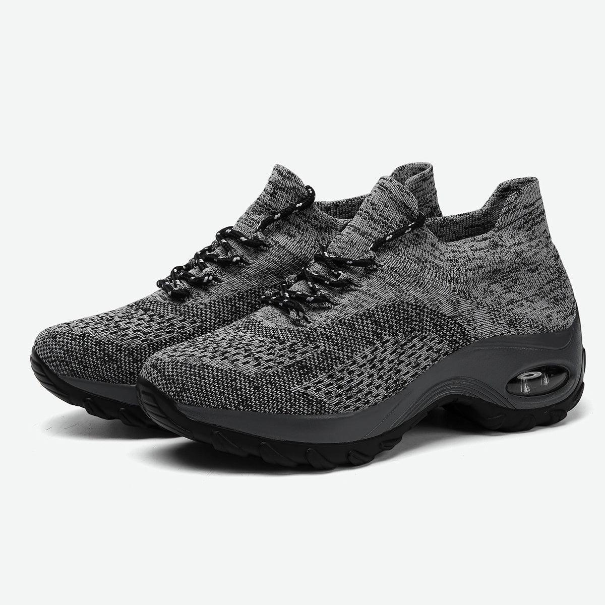 Damen Keilabsatz Plateau Sneaker Mode Casual Sportschuhe Atmungsaktive Mesh Luftpolster Laufschuhe für Damen