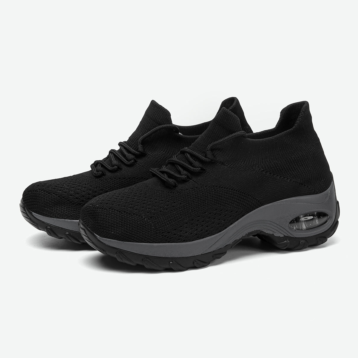 Damen Keilabsatz Plateau Sneaker Mode Casual Sportschuhe Atmungsaktive Mesh Luftpolster Laufschuhe für Damen