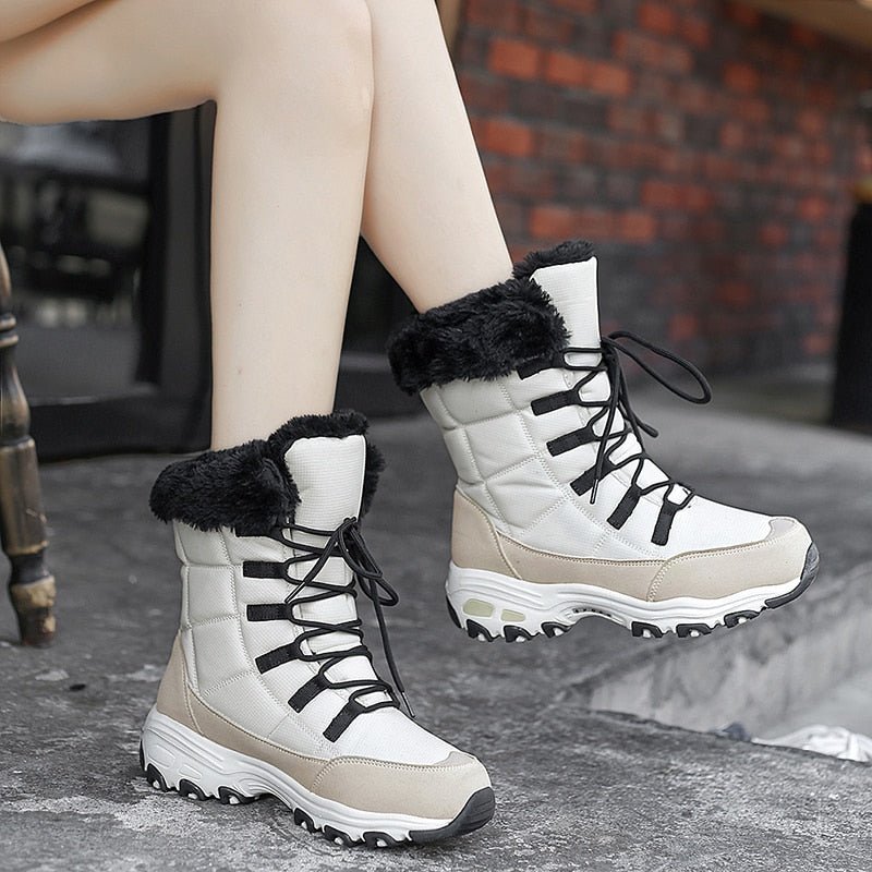 Damen Orthopädische Schuhe Winterstiefel - Beige